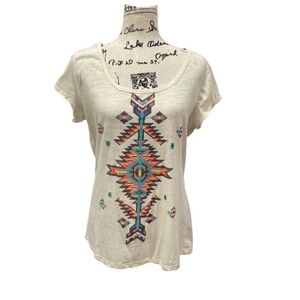 Tribal Print Cream Top